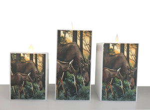 LED kunstkubbelys med motiv fra oljemaleriet "Morgenstund, av Ivar Nordhagen. Kunstkonsept.com