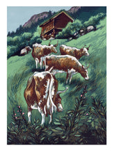 Last inn bildet i galleriviseren, Beite er et figurativt kunstverk av Ivar Nordhagen, og er en reproduksjon av et tresnitt. Kunstkonsept.com
