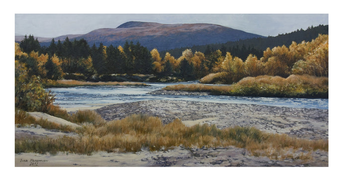 Gicleetrykk av oljemaleriet Høst langs elva, av kunstneren Ivar Nordhagen.