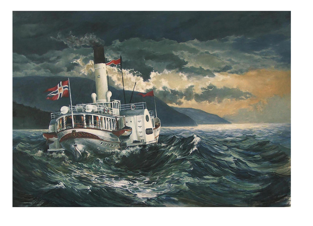Gicleetrykk av oljemaleriet Hardt styrbord, av kunstneren Ivar Nordhagen.