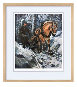 Gicleetrykk av oljemaleriet Tunge lass, av kunstneren Ivar Nordhagen.